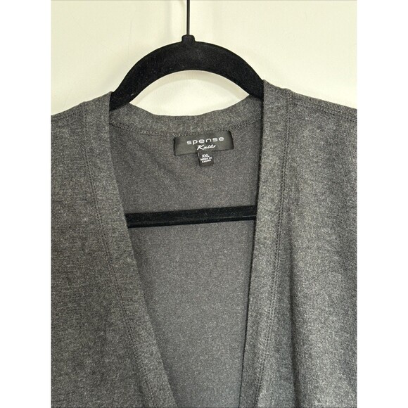 Spense XXL Dark Gray Lightweight Women's Open Cardigan Sweater Long Soft - Picture 2 of 4